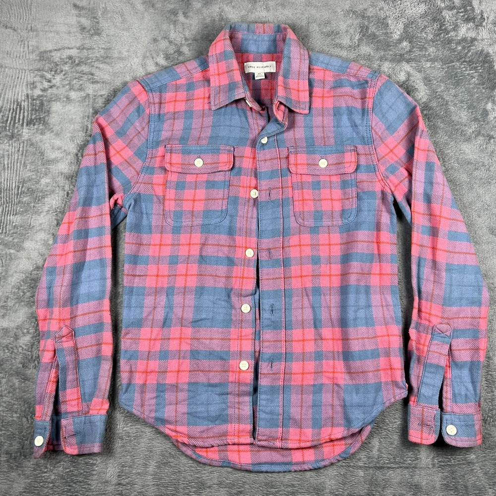 Free Assembly Flannel Shirt Mens XS Multicolor Plaid Dual Flap Pocket Button Up